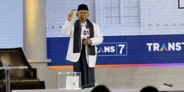 Cawapres Ma'ruf Amin di debat cawapres
