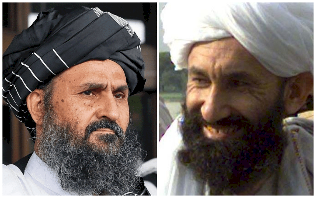 Kolase foto Mullah Baradar dan Mullah Hassan Akhund. (News Unzip dan The Economist)