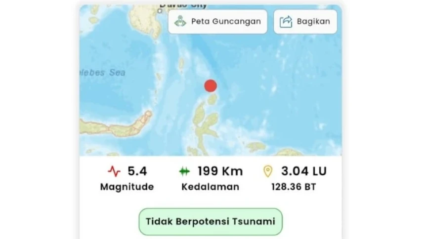 Gempa M 5,4 Guncang Pulau Doi Maluku Utara Pagi Ini, Tidak Berpotensi Tsunami | NU Online