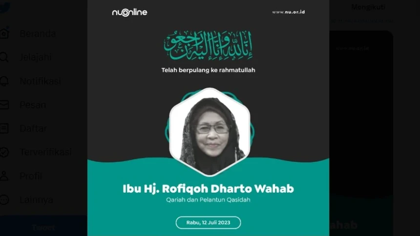 Mencari Rofiqoh Dharto Wahab | NU Online