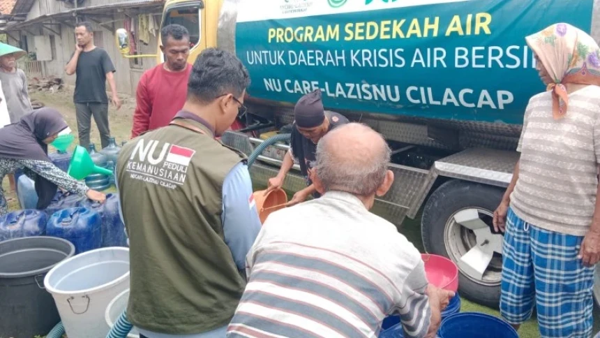 Kekeringan di Kawunganten, LAZISNU Cilacap Kirim 67 Ribu Liter Air Bersih | NU Online