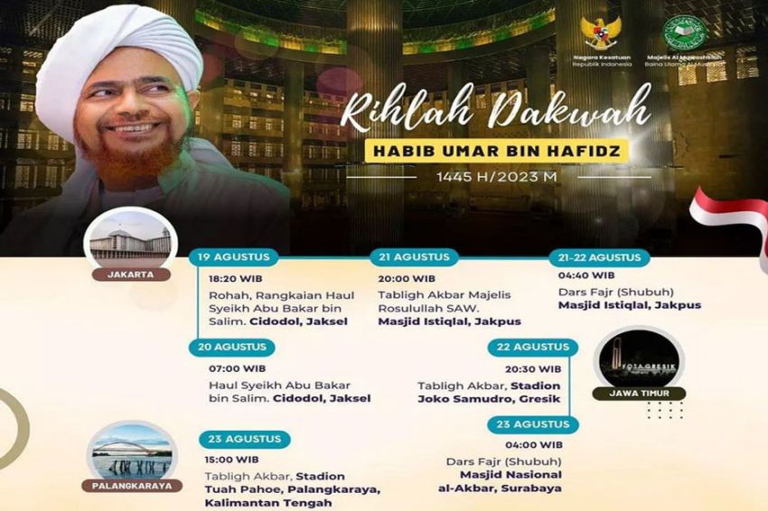Safari Dakwah Habib Umar bin Hafidz ke Indonesia, Catat Jadwalnya