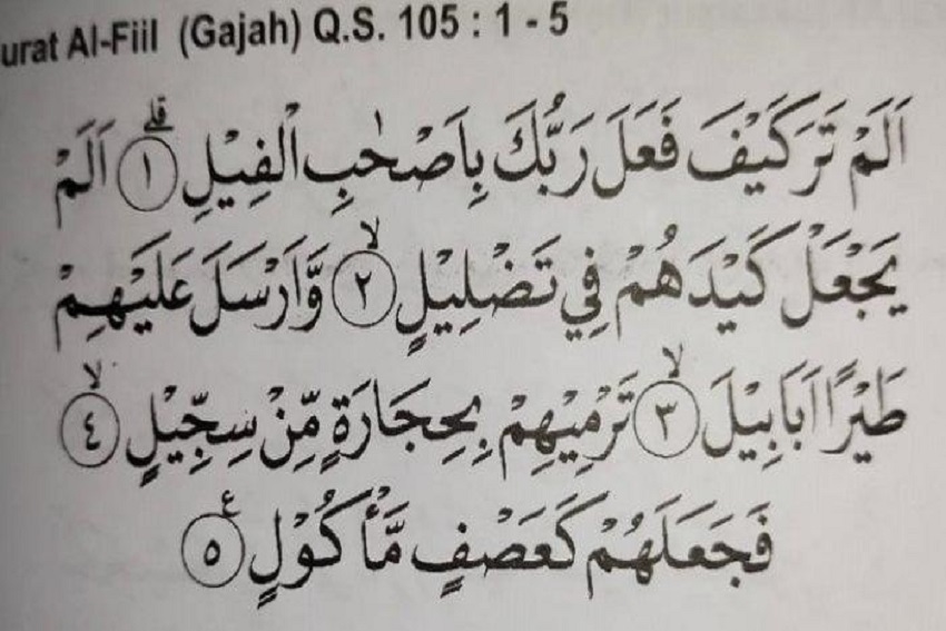 Surat Al Fil Full Arab Saja Ayat 1-5